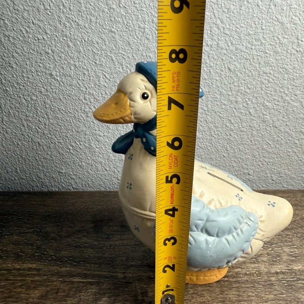 Vintage Country Goose Coin Bank Blue Bonnet Farmhouse Cottagecore Decor 8" - Picture 9 of 11
